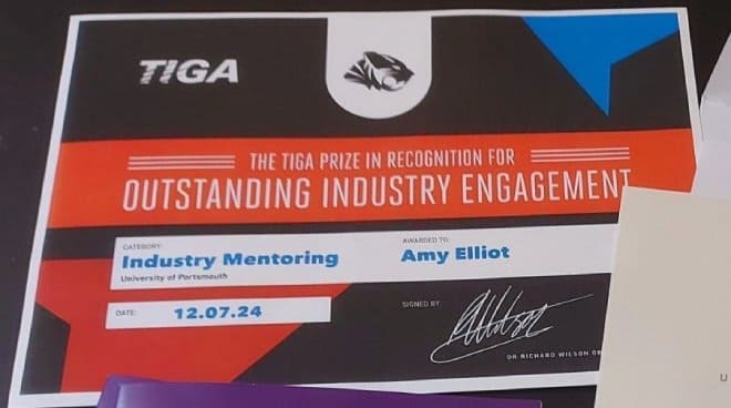 TIGA Prize in Recognition for Outstanding Industry Engagement