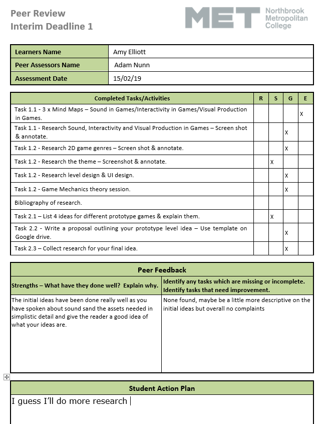 Peer review 1